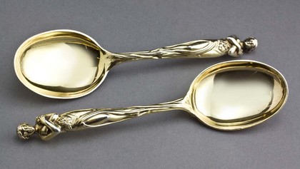 Victorian Silver Gilt Goddess Spoons (Pair) - Henry William Curry